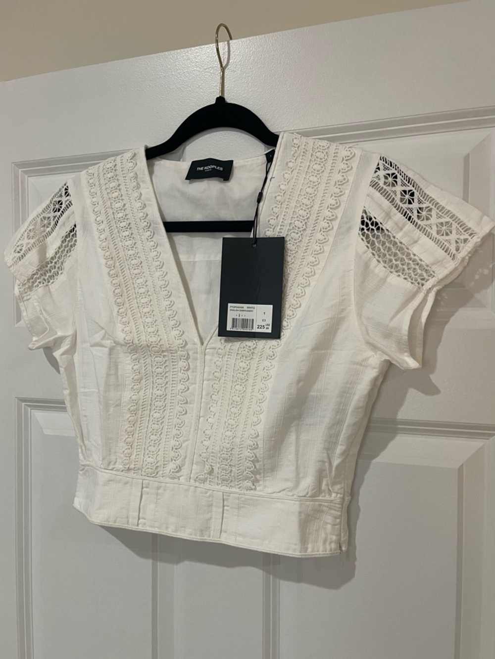 The Kooples English Embroidery Lace White Fitted Shirt - NWT! - Picture 9 of 11